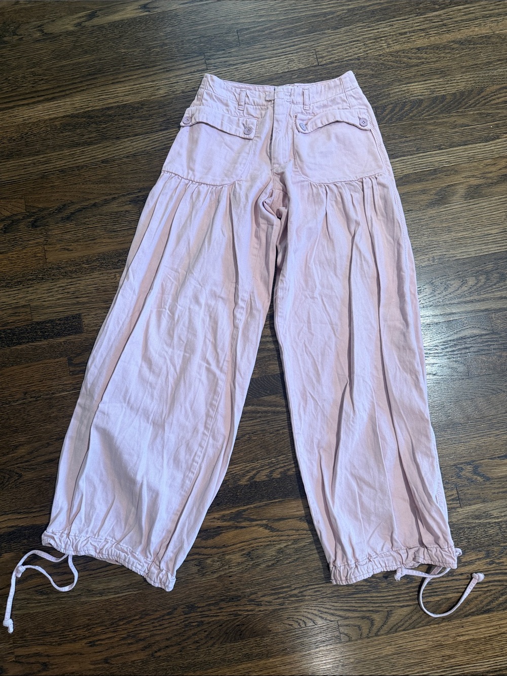 We The Free Light Pink Wide-Leg Drawstring Pants